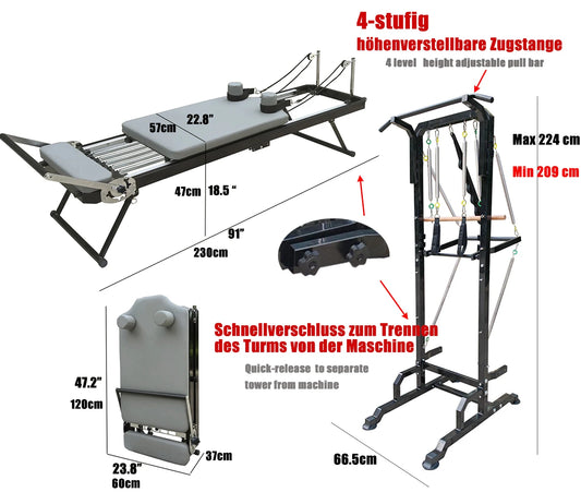 Pilates Reformer Machine With Tower