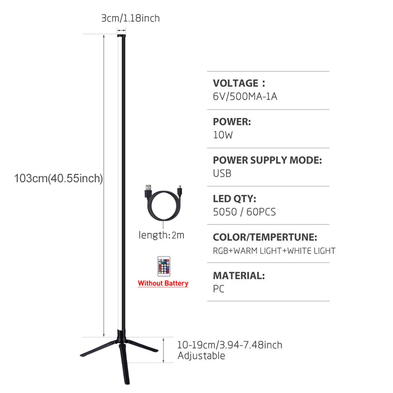 133Cm Rgb Led Floor Lamp