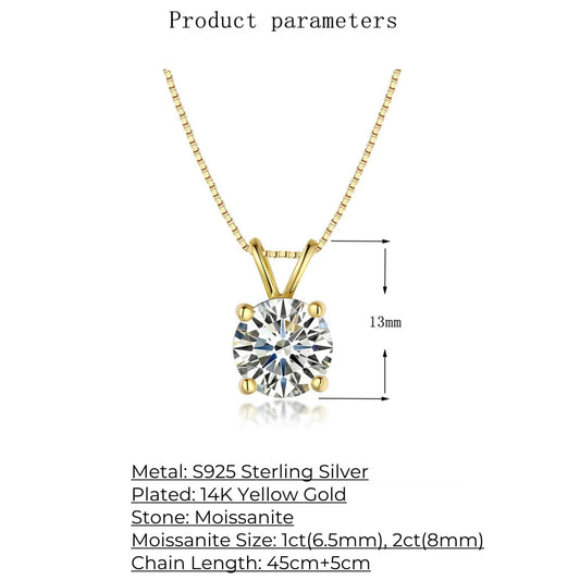 1 2Ct Moissanite Pendant Necklace