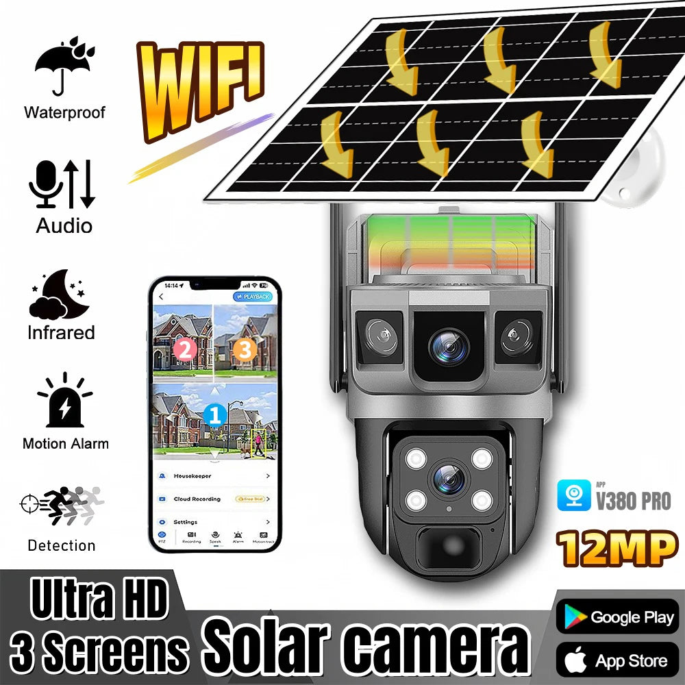 Solar Camera Outdoor 12Mp 6K