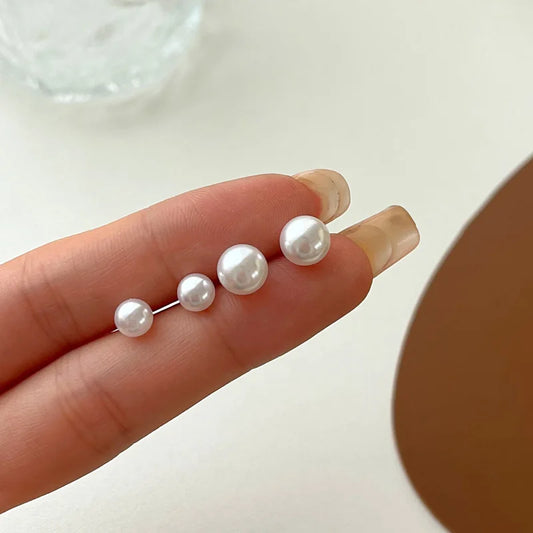 2Pcs Simple Imitation Pearl Stud