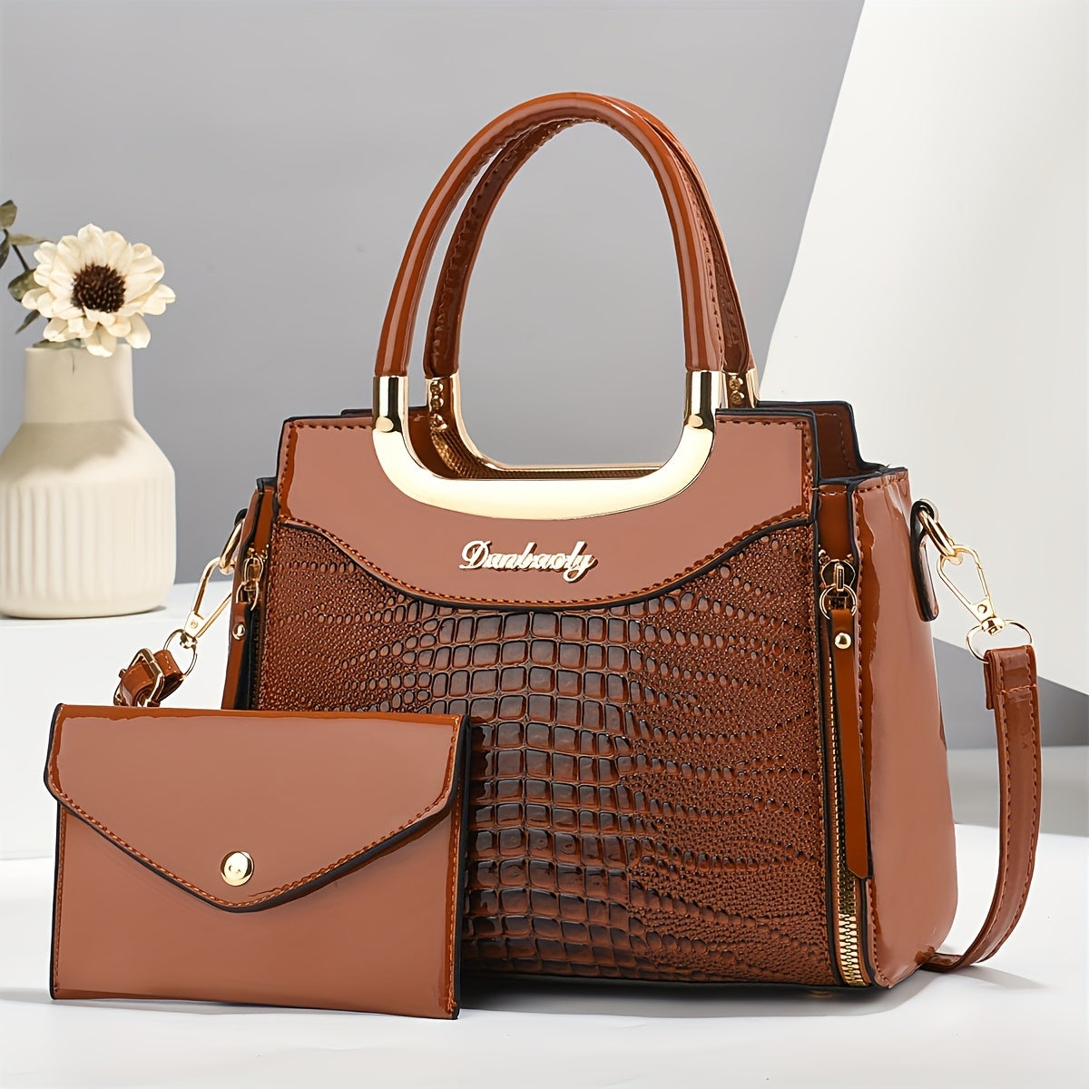 Satin Golden Handbag