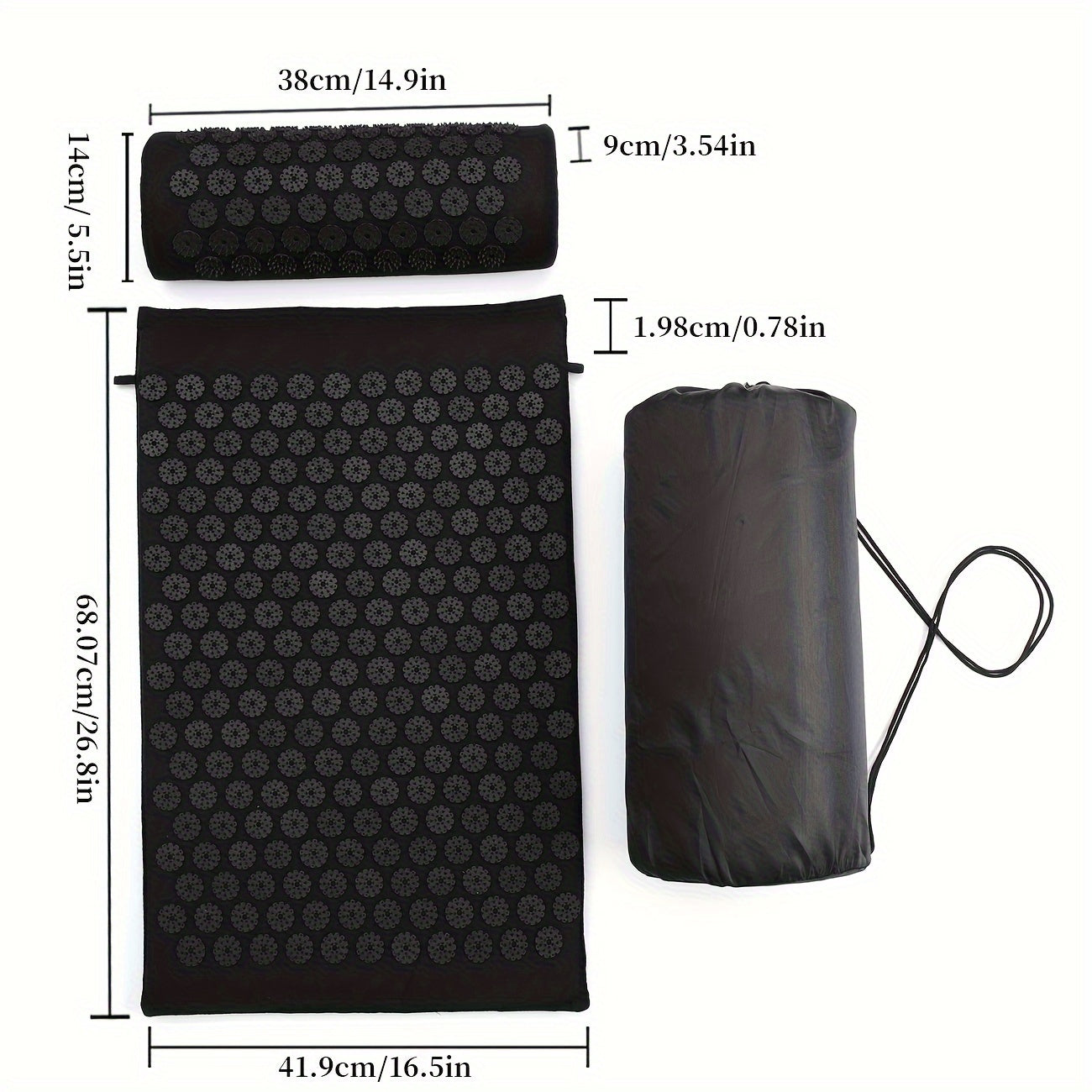 3Pcs Acupressure Massage Mat Set