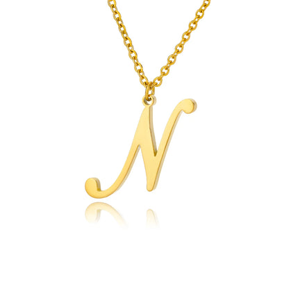 Dainty Initial Letter Necklaces Gold