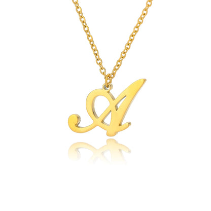 Dainty Initial Letter Necklaces Gold