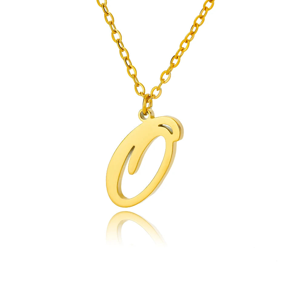 Dainty Initial Letter Necklaces Gold