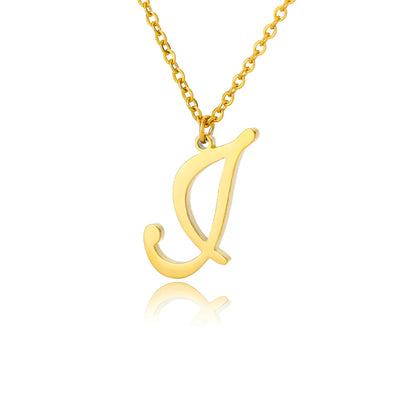 Dainty Initial Letter Necklaces Gold