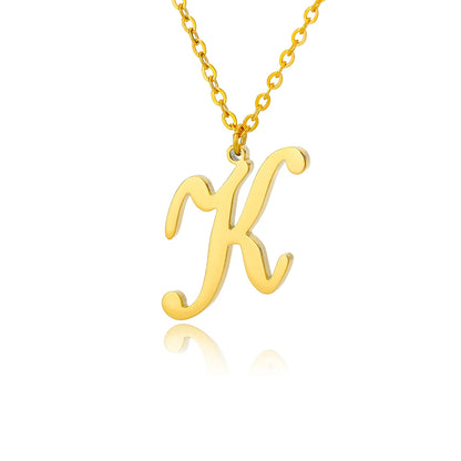 Dainty Initial Letter Necklaces Gold