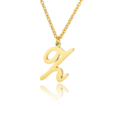 Dainty Initial Letter Necklaces Gold
