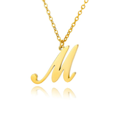 Dainty Initial Letter Necklaces Gold