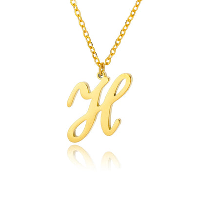 Dainty Initial Letter Necklaces Gold