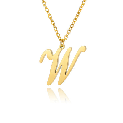 Dainty Initial Letter Necklaces Gold