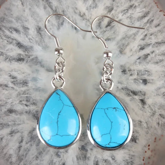 Women Stone Water Drop Earrings