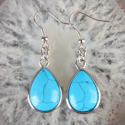 Women Stone Water Drop Earrings