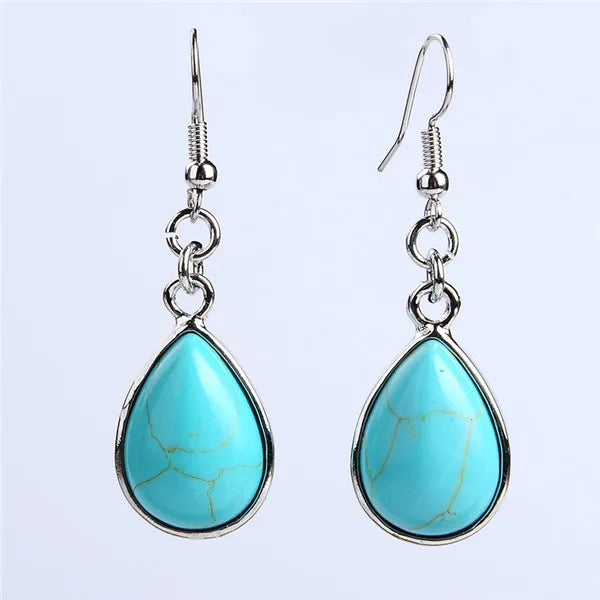 Women Stone Water Drop Earrings