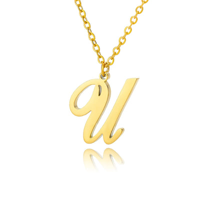 Dainty Initial Letter Necklaces Gold