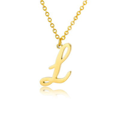 Dainty Initial Letter Necklaces Gold