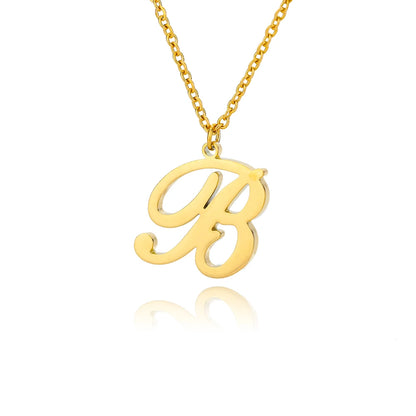 Dainty Initial Letter Necklaces Gold