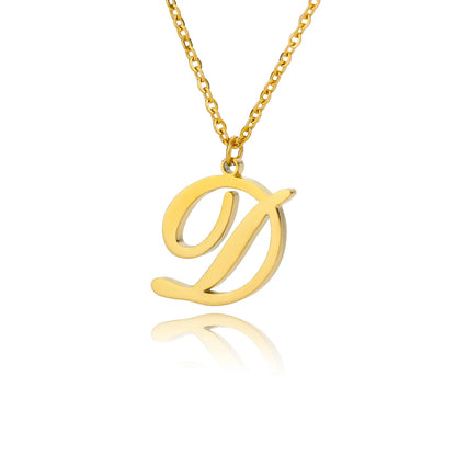 Dainty Initial Letter Necklaces Gold