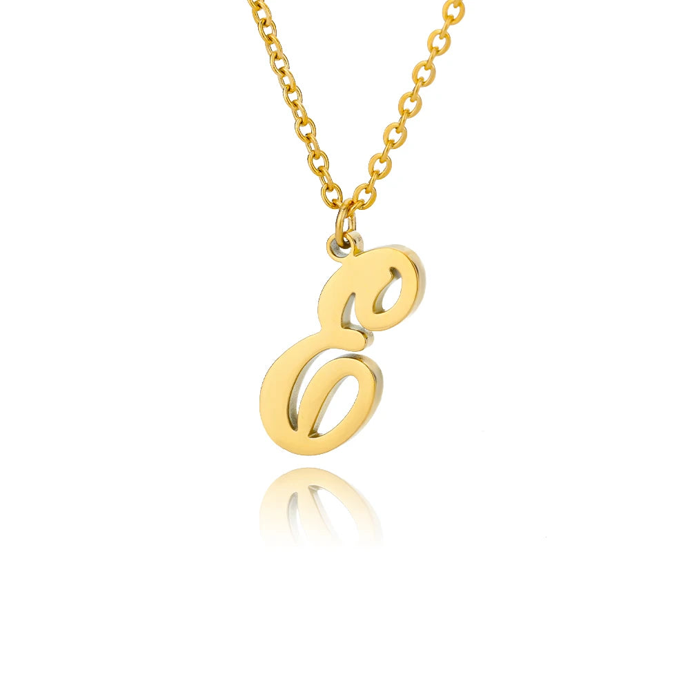 Dainty Initial Letter Necklaces Gold
