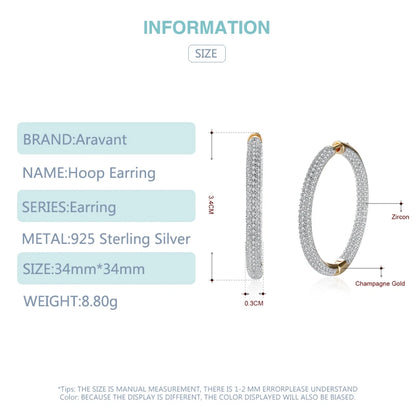 925 Silver 34Mm 18K Gold