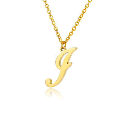 Dainty Initial Letter Necklaces Gold