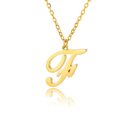 Dainty Initial Letter Necklaces Gold