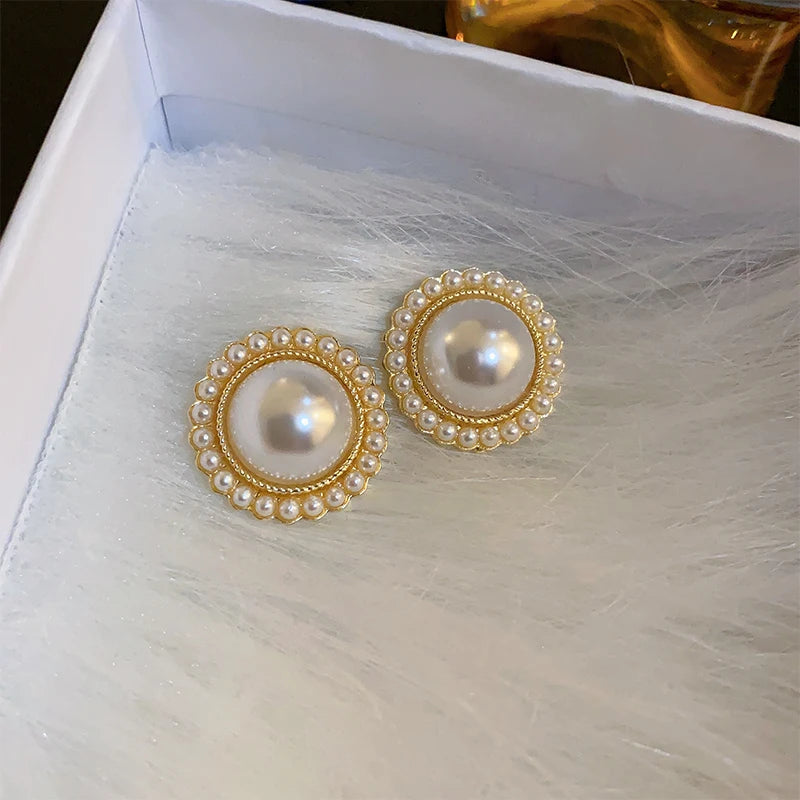 Delicate Imitation Pearl Stud Earrings