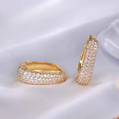 Huitan Hollow Gold Color Hoop