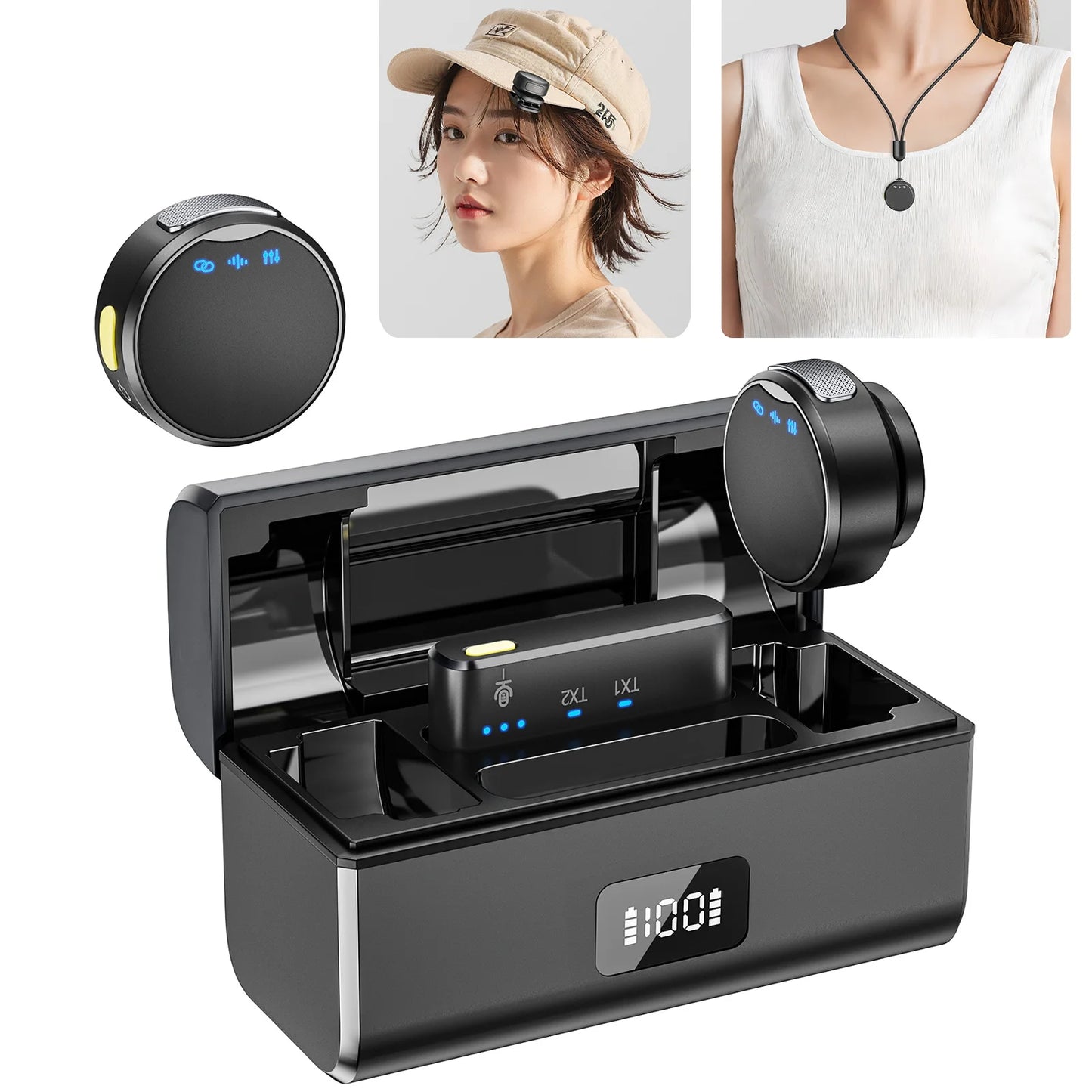 100M Wireless Magnetic Lavalier With