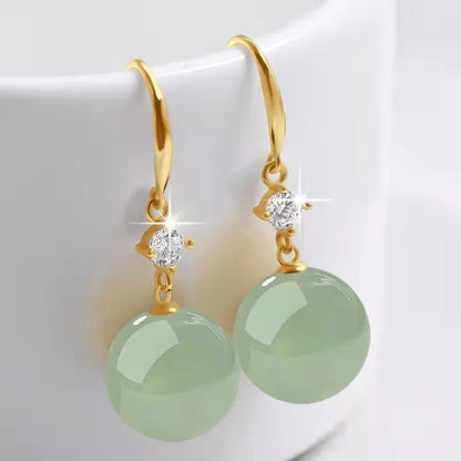 Vintage Palace Green Jade Earrings