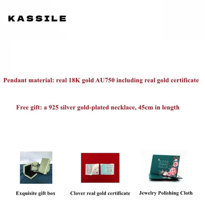 18K Real Gold Necklace Pendant