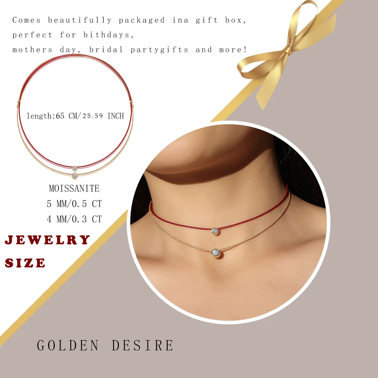 Elegant Double Layer Moissanite Necklace