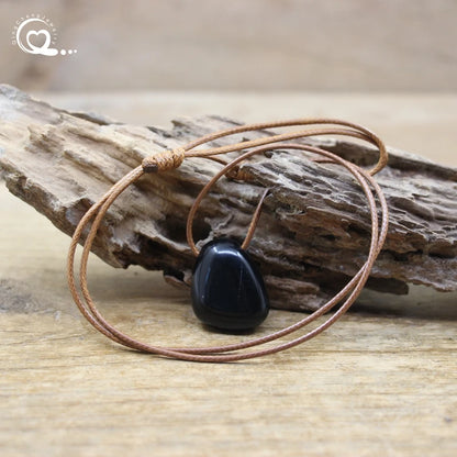 Natural Stone Nugget Pendant Necklace