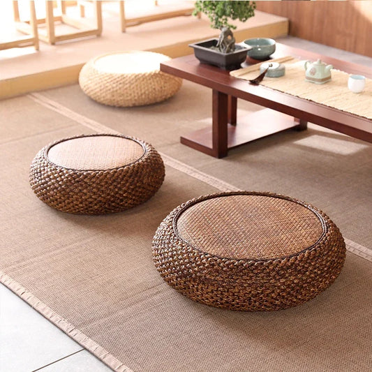 Natural Straw Tatami Pouf