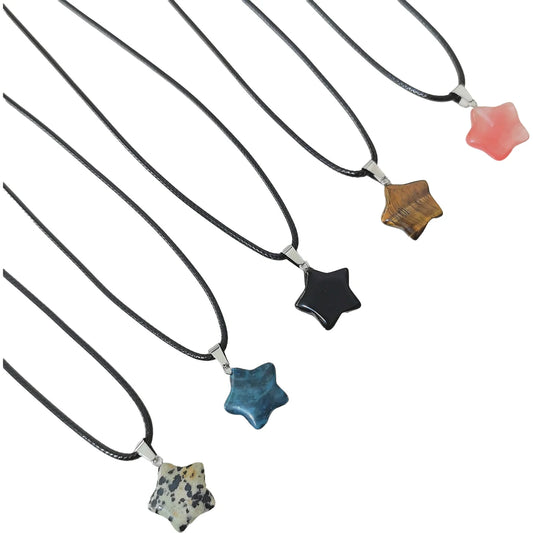 Pentagram Star Crystal Pendant Necklace