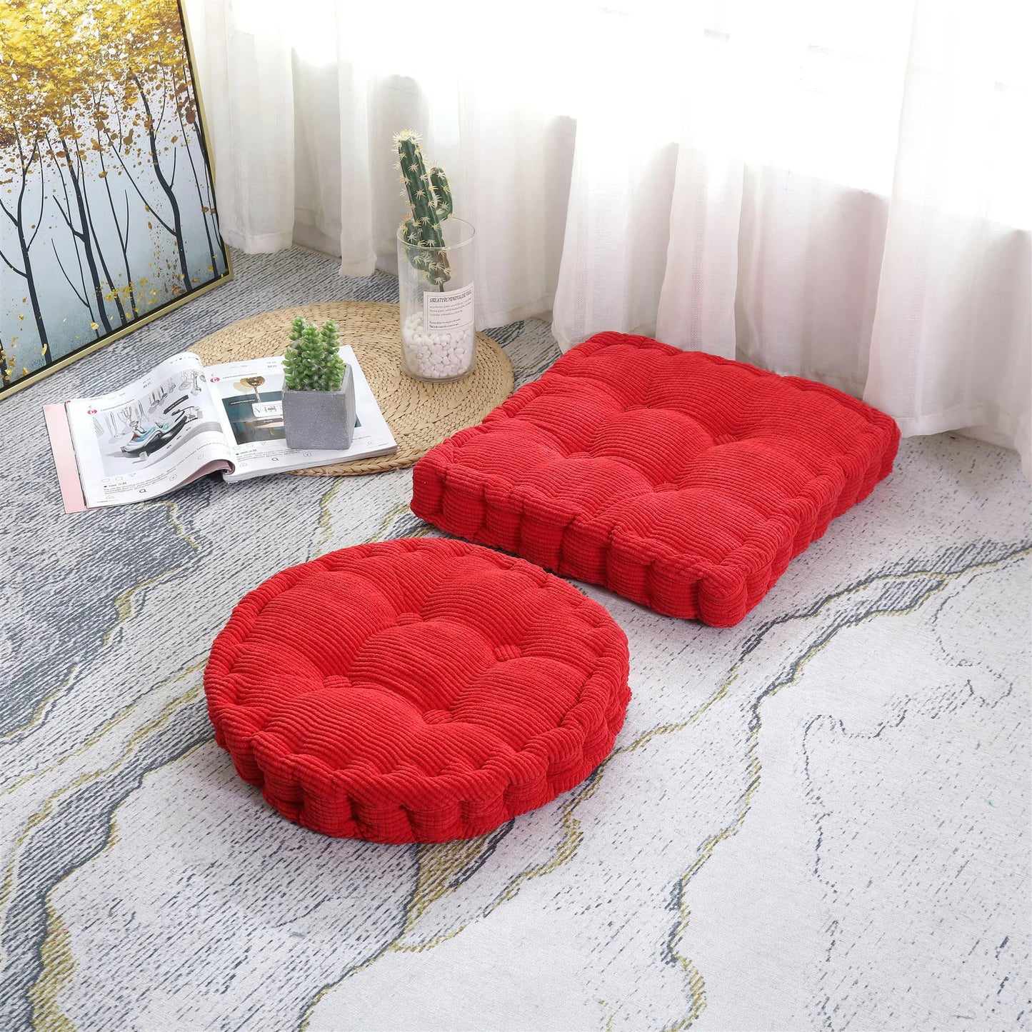 Tufted Round Floor Cushion