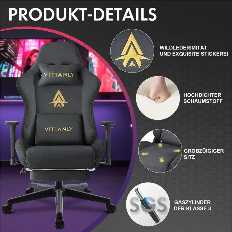 Kitinjoy Natural Suede Gaming Chair