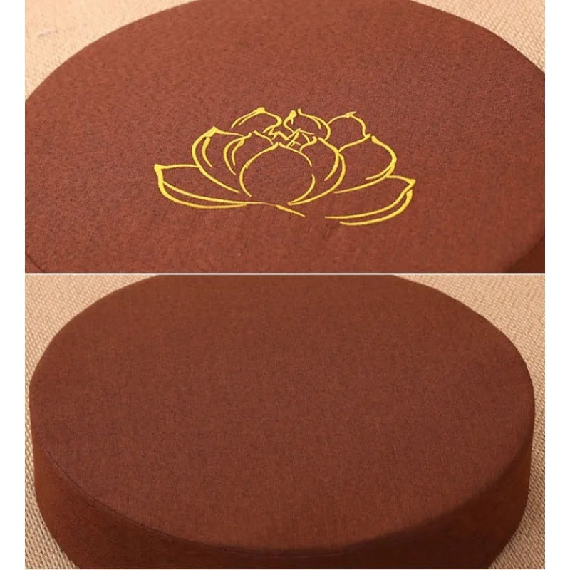 Handmade Embroidered Round Meditation Cushion