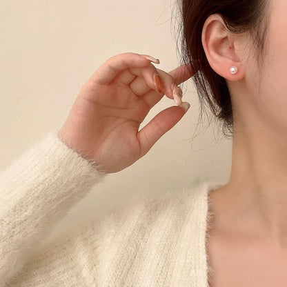 2Pcs Simple Imitation Pearl Stud