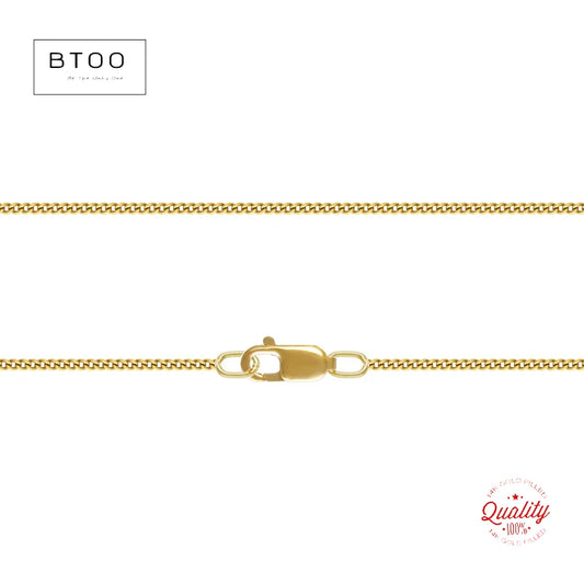 1Mm Curb Chain Necklace 14K