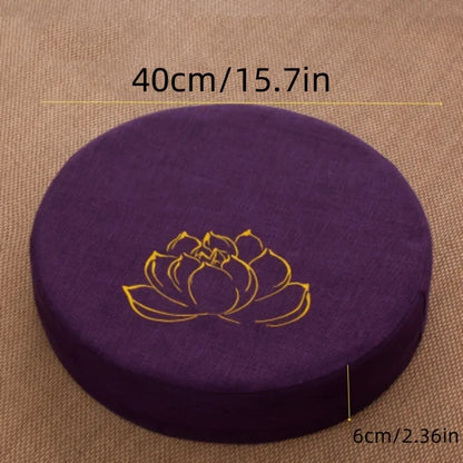 Handmade Embroidered Round Meditation Cushion