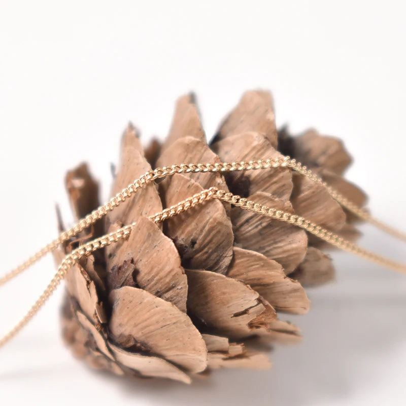 1Mm Curb Chain Necklace 14K