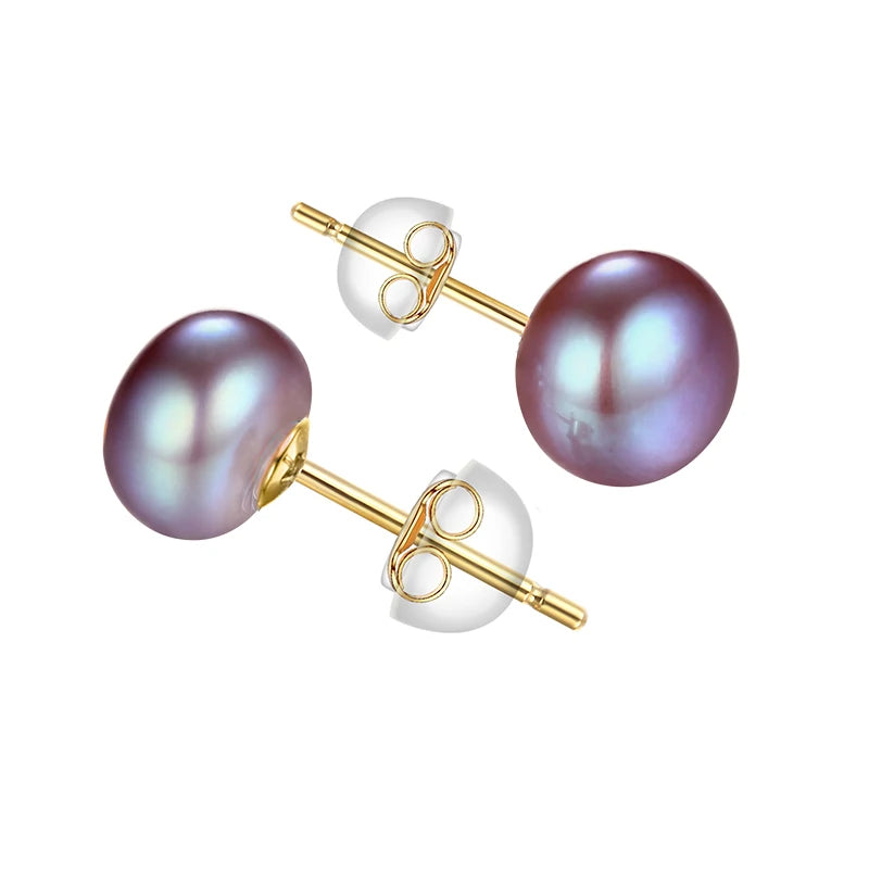 Natural Freshwater Pearl Stud Earrings