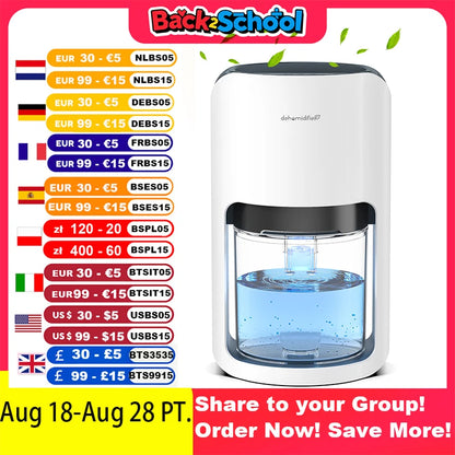 1200Ml 42Oz Dehumidifier For Bedroom