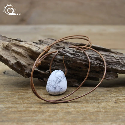 Natural Stone Nugget Pendant Necklace