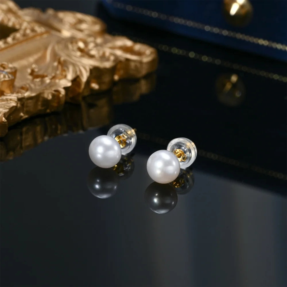 Natural Freshwater Pearl Stud Earrings