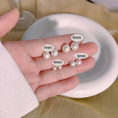 2Pcs Simple Imitation Pearl Stud