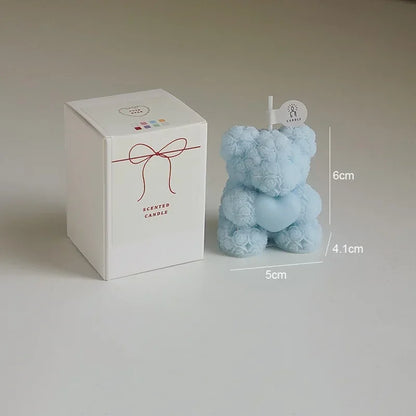 Cute Rose Bear Candle Romantic