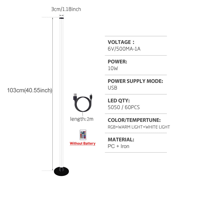 133Cm Rgb Led Floor Lamp